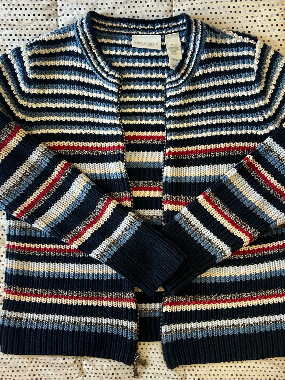 Liz Claiborne multicolored striped cardigan